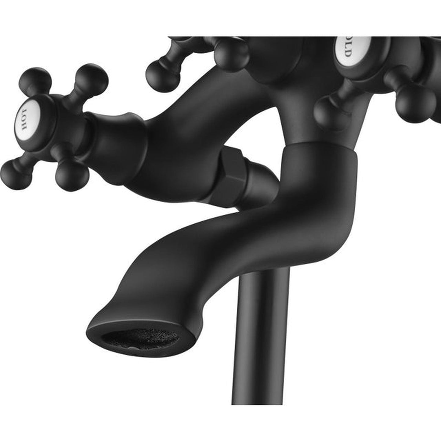 ANZZI Tugela Series 3-Handle Matte Black Clawfoot Tub Faucet With Euro-Grip Handheld Sprayer