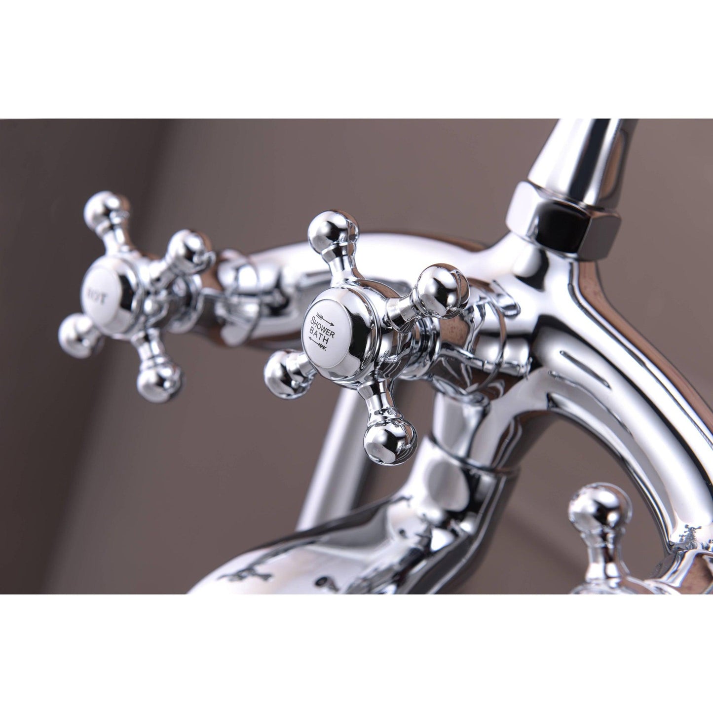ANZZI Tugela Series 3-Handle Polished Chrome Clawfoot Tub Faucet With Euro-Grip Handheld Sprayer