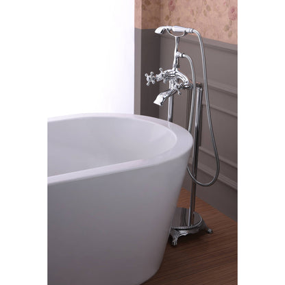ANZZI Tugela Series 3-Handle Polished Chrome Clawfoot Tub Faucet With Euro-Grip Handheld Sprayer