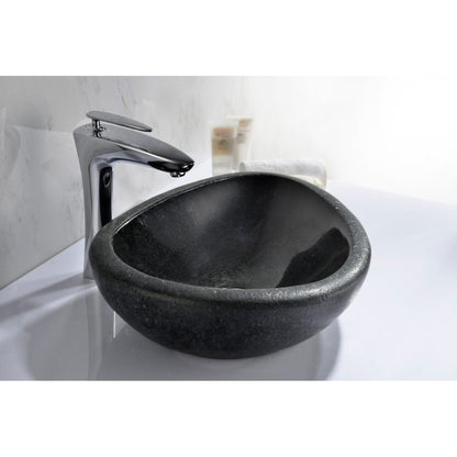 ANZZI Twin Series 19" x 15" Oval Shape Black Vessel Sink