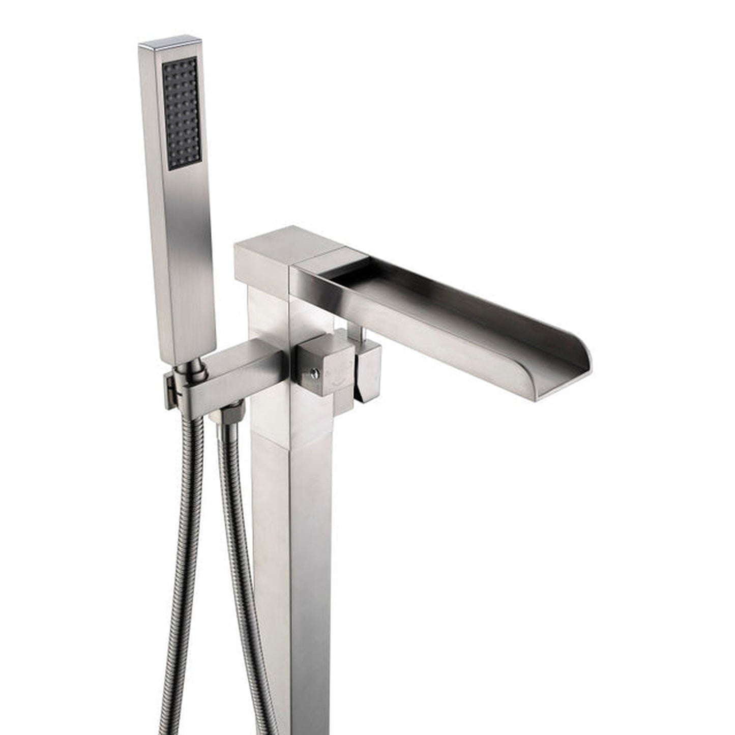 ANZZI Union Series 2-Handle Brushed Nickel Clawfoot Tub Faucet With Euro-Grip Handheld Sprayer