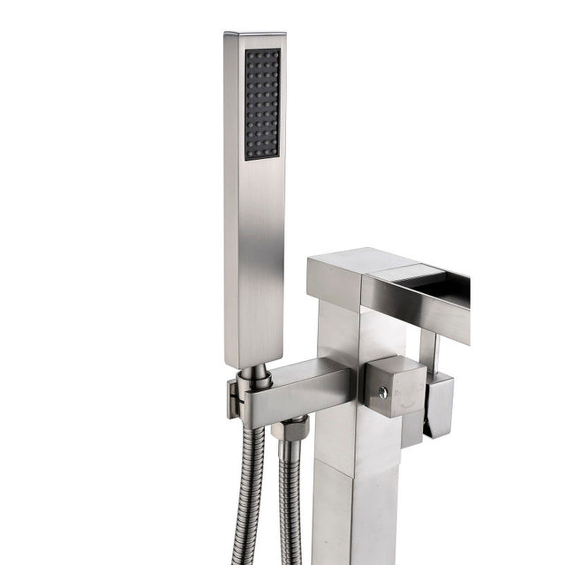 ANZZI Union Series 2-Handle Brushed Nickel Clawfoot Tub Faucet With Euro-Grip Handheld Sprayer