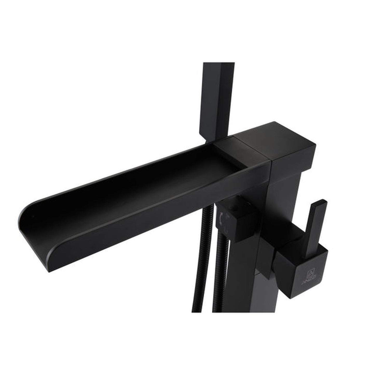 ANZZI Union Series 2-Handle Matte Black Clawfoot Tub Faucet With Euro-Grip Handheld Sprayer