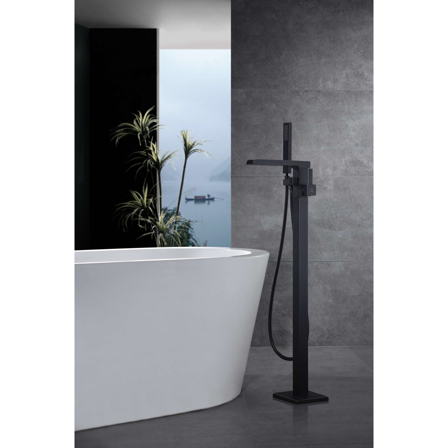 ANZZI Union Series 2-Handle Oil Rubbed Bronze Clawfoot Tub Faucet With Euro-Grip Handheld Sprayer