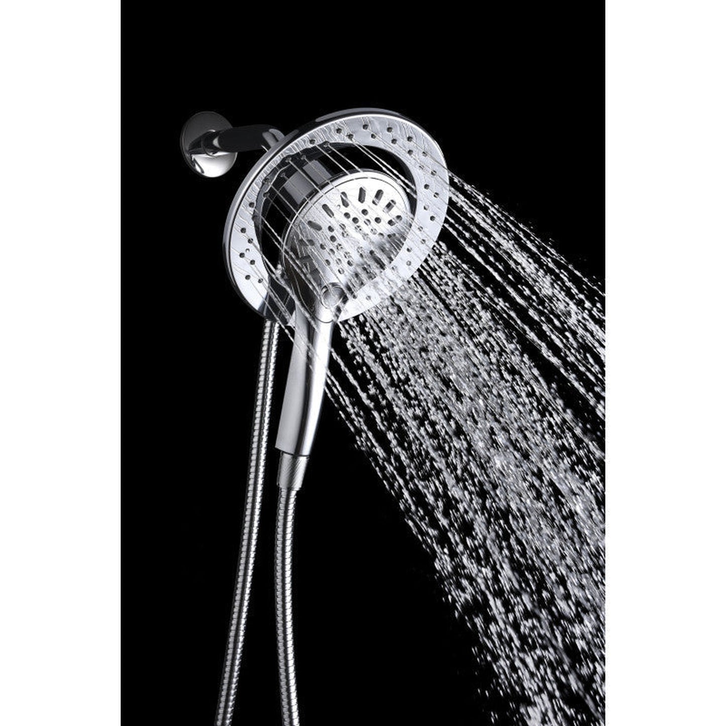 ANZZI Valkrie Series Wall-Mounted Polished Chrome Dual Mode Shower Head System With Magnetic Diverter