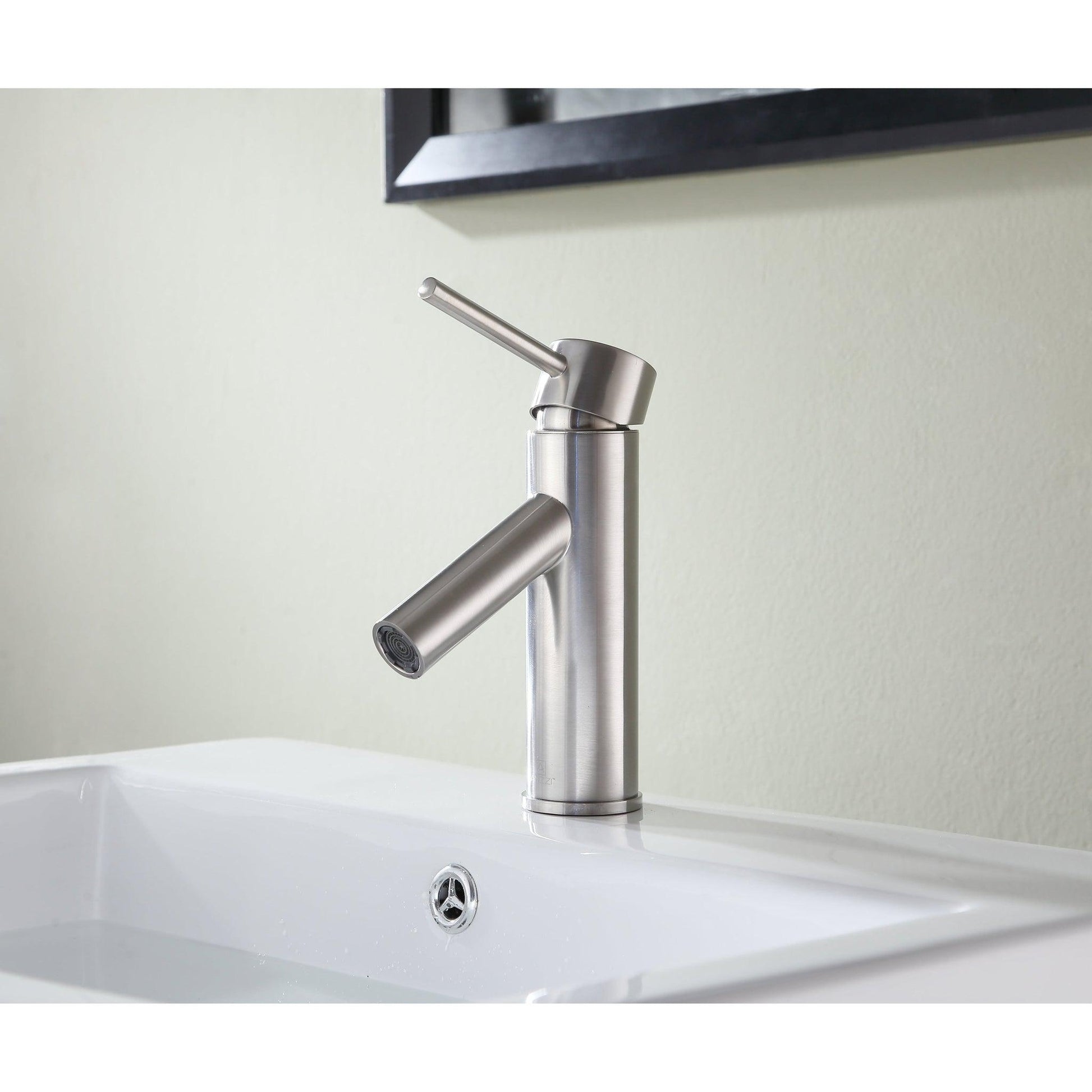 ANZZI Valle Series 3" Single Hole Brushed Nickel Bathroom Sink Faucet