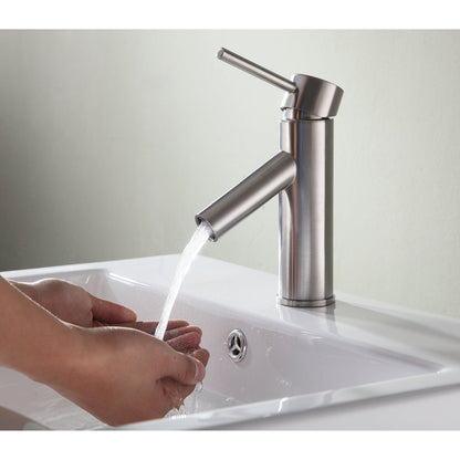 ANZZI Valle Series 3" Single Hole Brushed Nickel Bathroom Sink Faucet