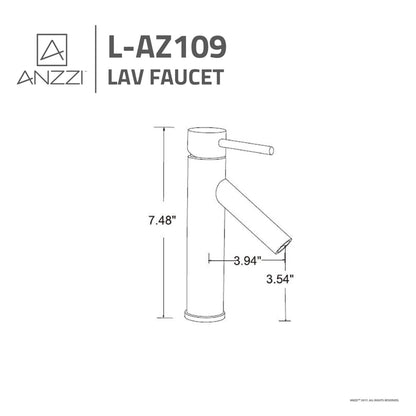 ANZZI Valle Series 3" Single Hole Brushed Nickel Bathroom Sink Faucet