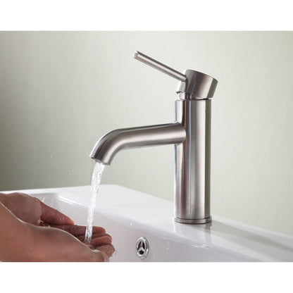 ANZZI Valle Series 4" Single Hole Brushed Nickel Bathroom Sink Faucet