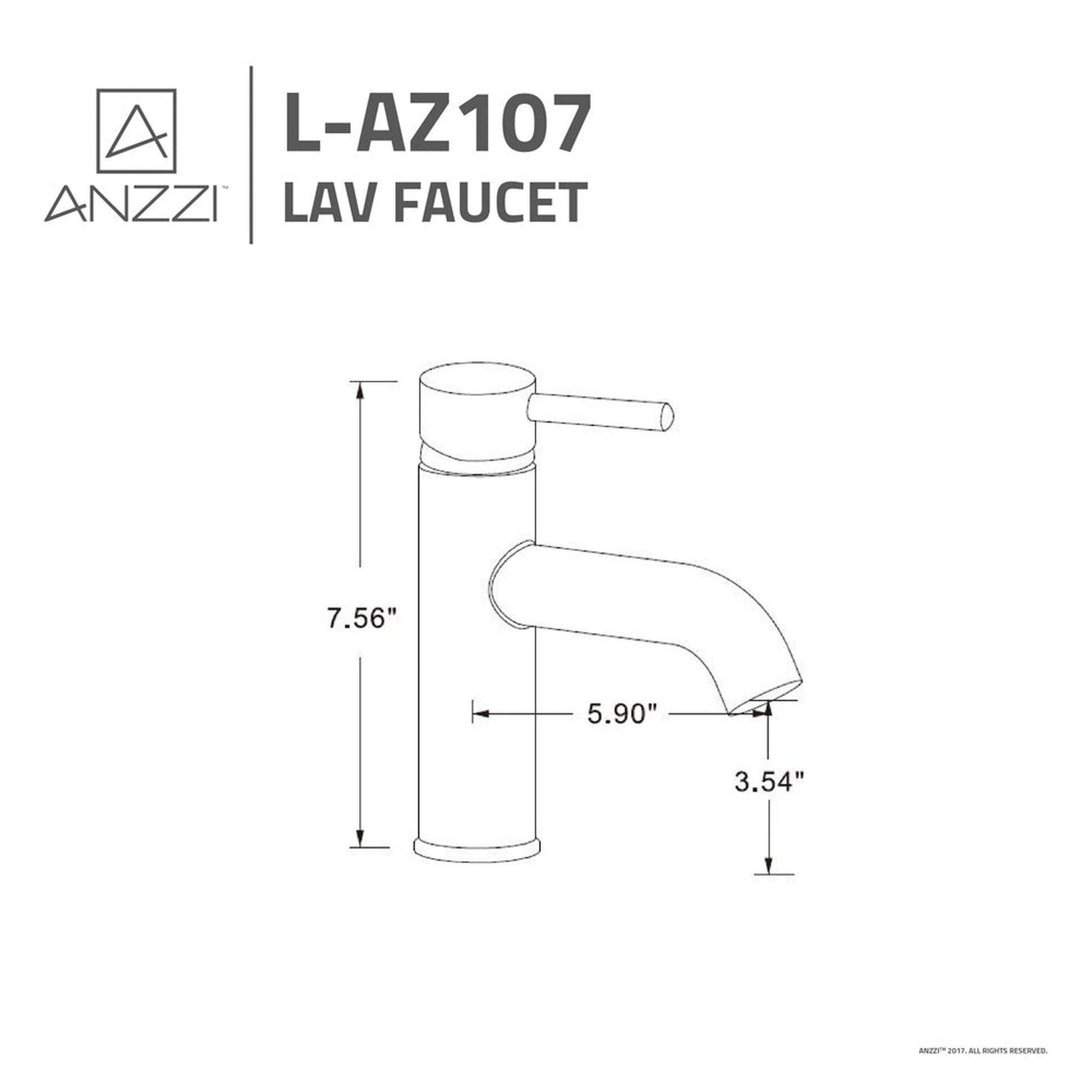 ANZZI Valle Series 4" Single Hole Brushed Nickel Bathroom Sink Faucet