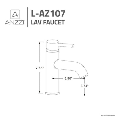 ANZZI Valle Series 4" Single Hole Brushed Nickel Bathroom Sink Faucet