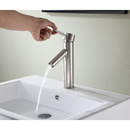 ANZZI Valle Series 5" Single Hole Brushed Nickel Bathroom Sink Faucet