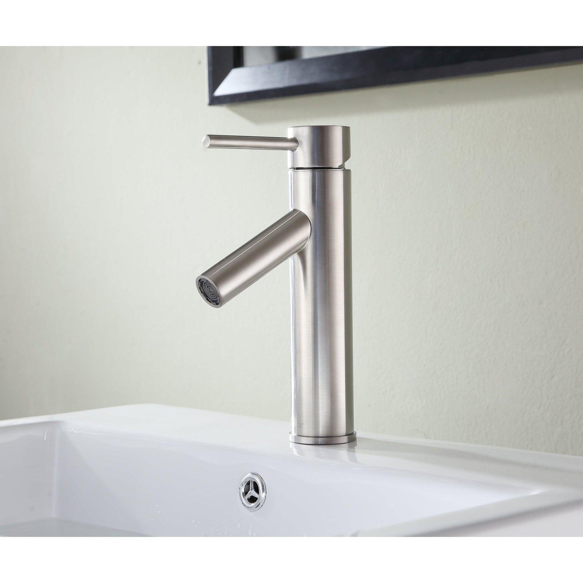 ANZZI Valle Series 8" Single Hole Brushed Nickel Bathroom Sink Faucet