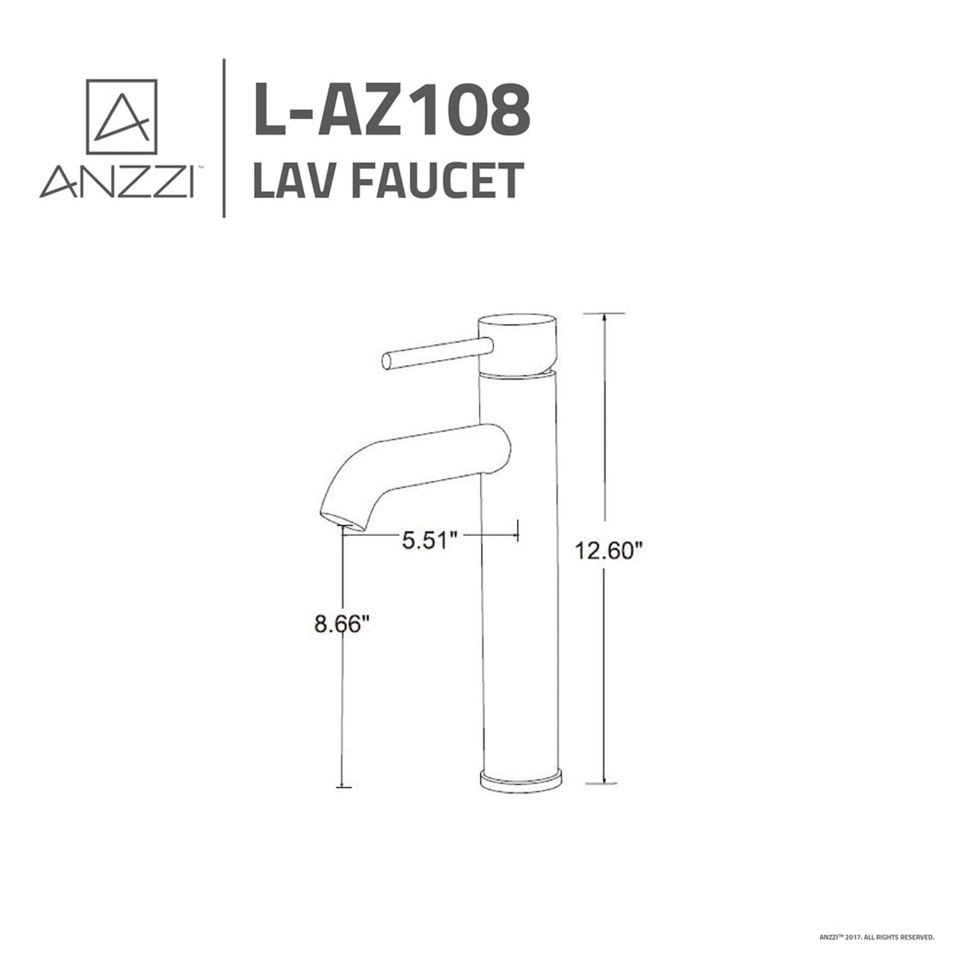 ANZZI Valle Series 9" Single Hole Brushed Nickel Bathroom Sink Faucet