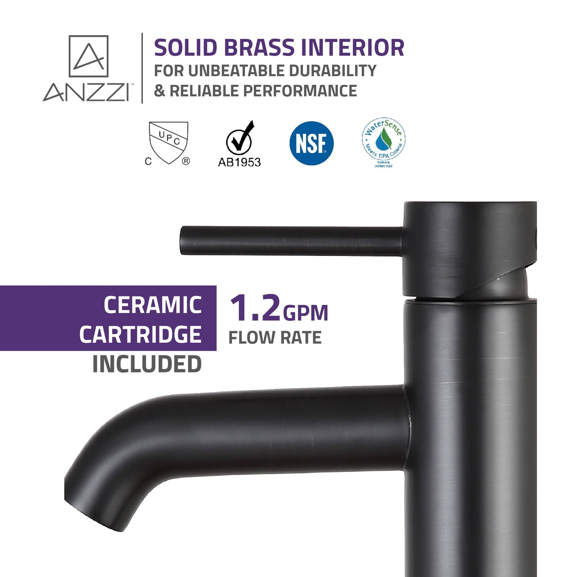 ANZZI Valle Series 9" Single Hole Oil Rubbed Bronze Bathroom Sink Faucet