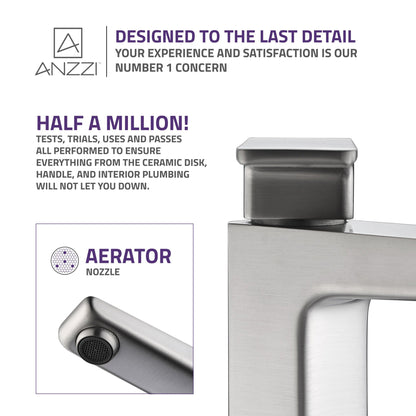 ANZZI Valor Series 9" Single Hole Brushed Nickel Bathroom Sink Faucet