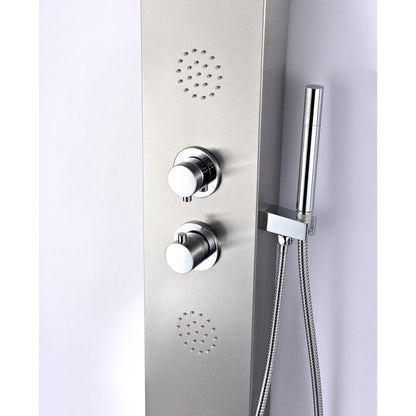 ANZZI Vanzer Series 52" Brushed Stainless Steel 2-Jetted Full Body Shower Panel With Heavy Rain Shower Head and Euro-Grip Hand Sprayer