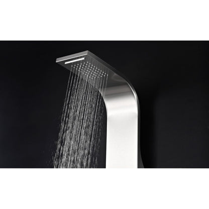 ANZZI Vanzer Series 52" Brushed Stainless Steel 2-Jetted Full Body Shower Panel With Heavy Rain Shower Head and Euro-Grip Hand Sprayer