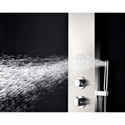 ANZZI Vanzer Series 52" Brushed Stainless Steel 2-Jetted Full Body Shower Panel With Heavy Rain Shower Head and Euro-Grip Hand Sprayer