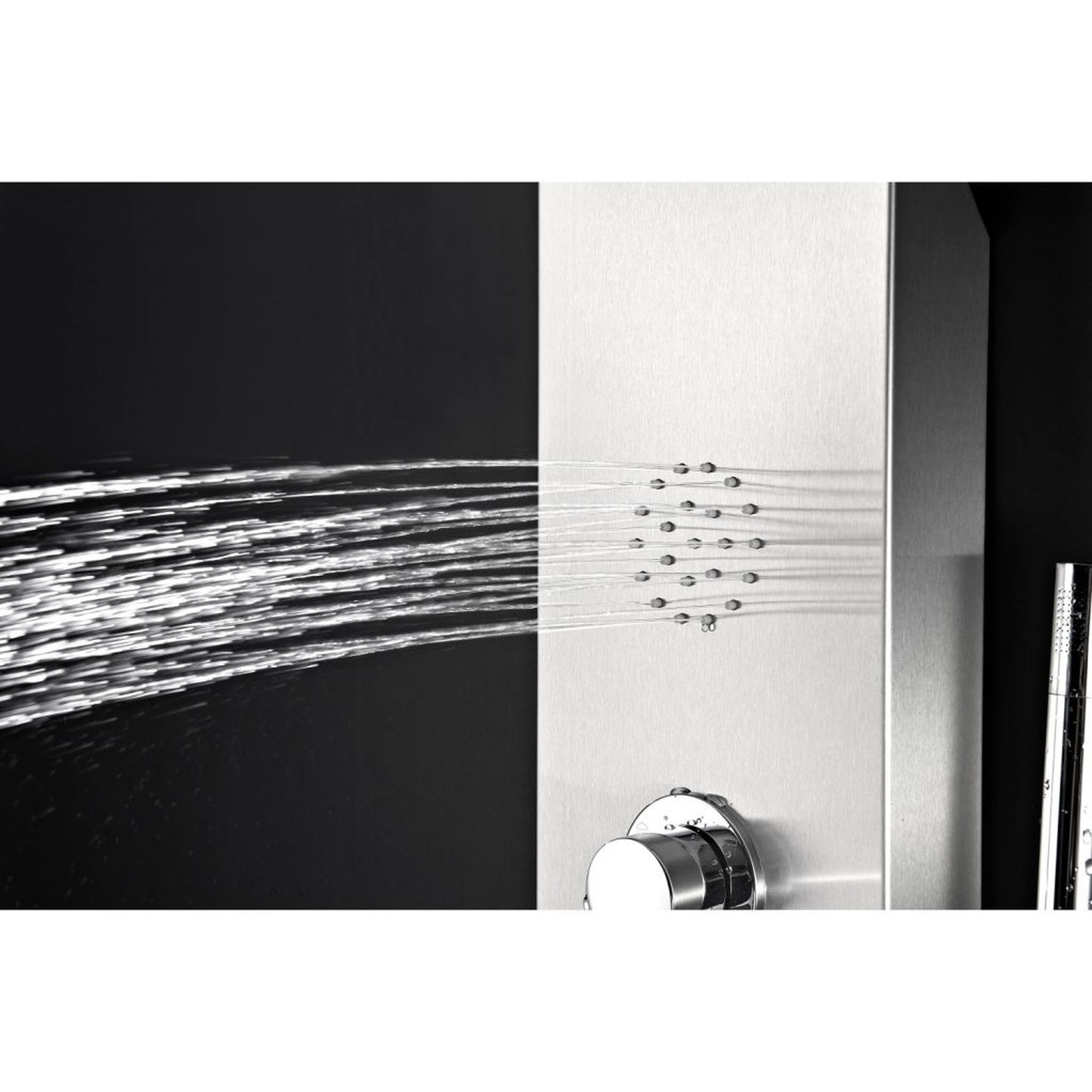 ANZZI Vanzer Series 52" Brushed Stainless Steel 2-Jetted Full Body Shower Panel With Heavy Rain Shower Head and Euro-Grip Hand Sprayer