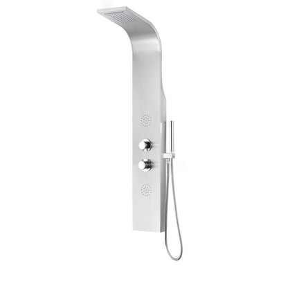 ANZZI Vanzer Series 52" Brushed Stainless Steel 2-Jetted Full Body Shower Panel With Heavy Rain Shower Head and Euro-Grip Hand Sprayer