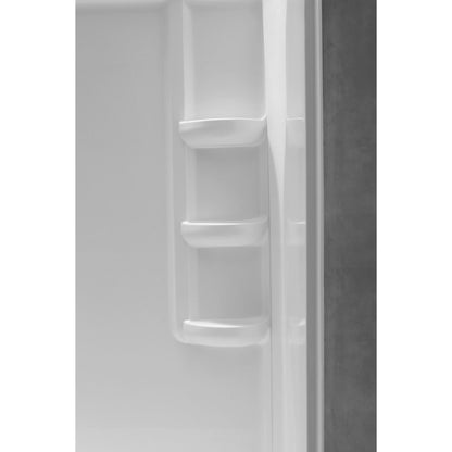ANZZI Vasu Series 60" x 36" x 74" White Acrylic Alcove Three Piece Shower Wall System With 6 Built-in Shelves