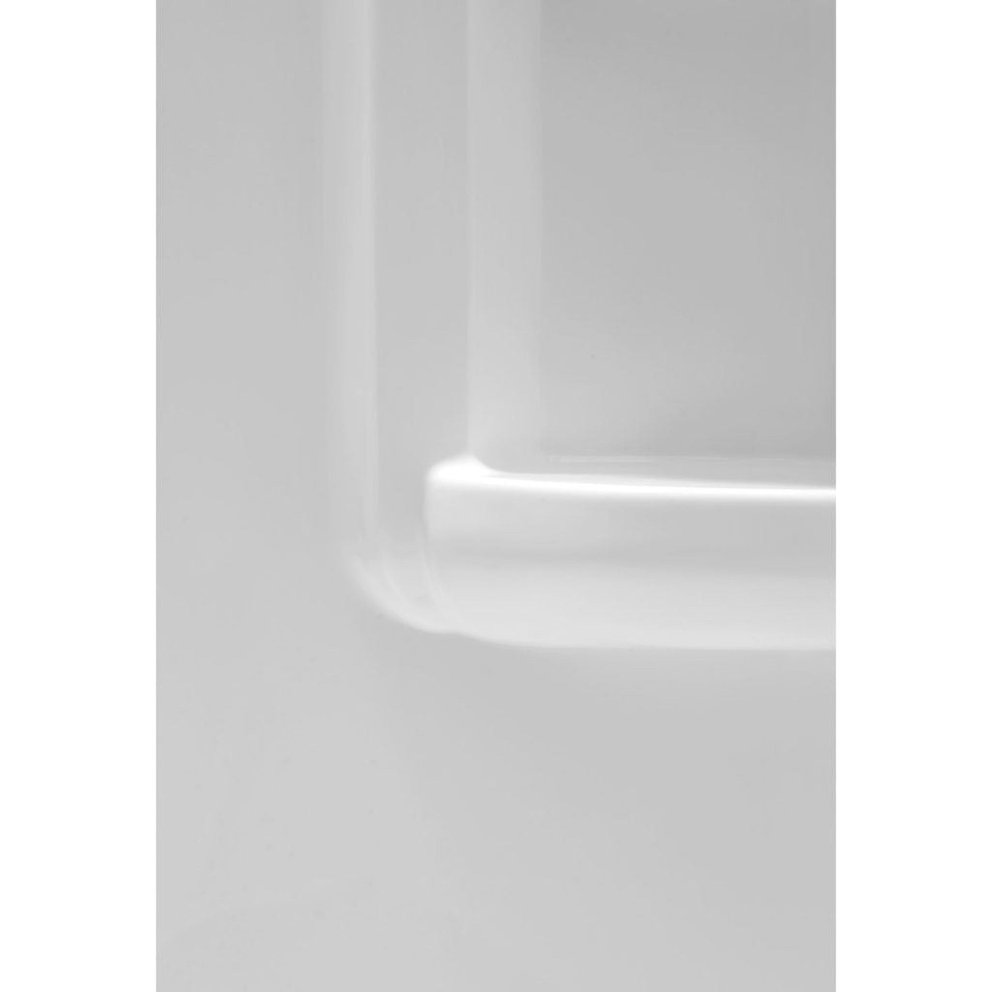 ANZZI Vasu Series 60" x 36" x 74" White Acrylic Corner Two Piece Shower Wall System With 6 Built-in Shelves