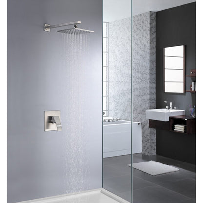 ANZZI Viace Series Wall-Mounted Brushed Nickel Single Handle Fixed Heavy Rain Shower Head