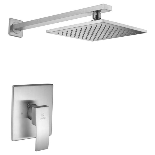 ANZZI Viace Series Wall-Mounted Brushed Nickel Single Handle Fixed Heavy Rain Shower Head