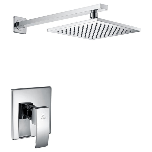 ANZZI Viace Series Wall-Mounted Polished Chrome Single Handle Fixed Heavy Rain Shower Head