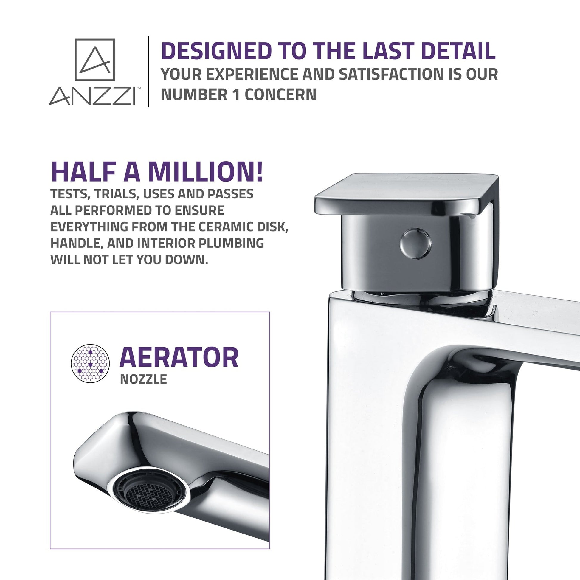 ANZZI Vibra Series 9" Single Hole Polished Chrome Bathroom Sink Faucet