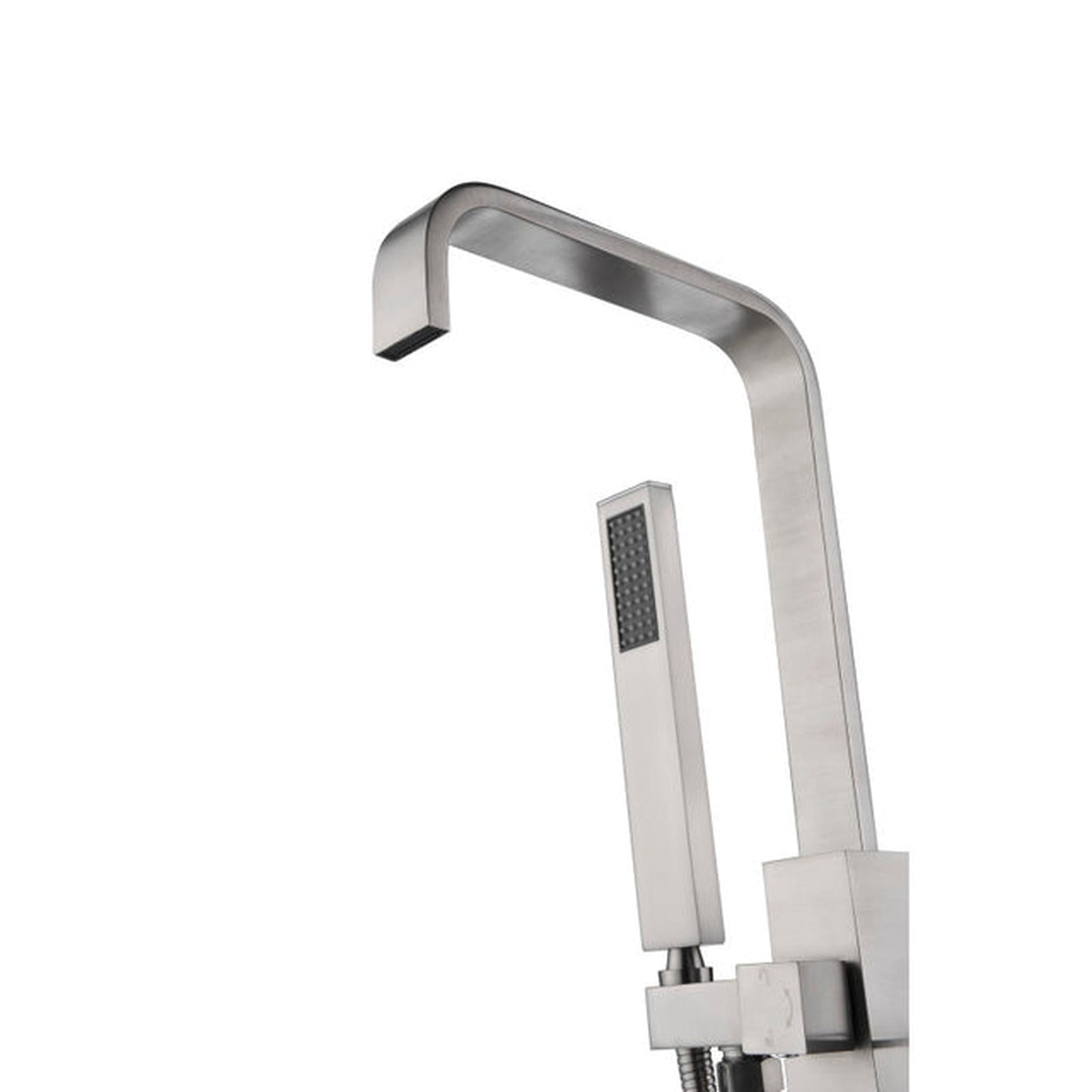 ANZZI Victoria Series 2-Handle Brushed Nickel Clawfoot Tub Faucet With Euro-Grip Handheld Sprayer