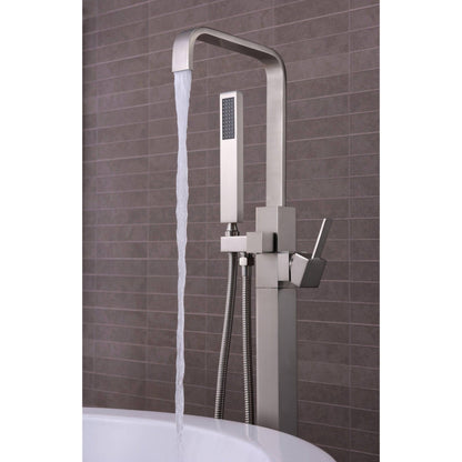 ANZZI Victoria Series 2-Handle Brushed Nickel Clawfoot Tub Faucet With Euro-Grip Handheld Sprayer