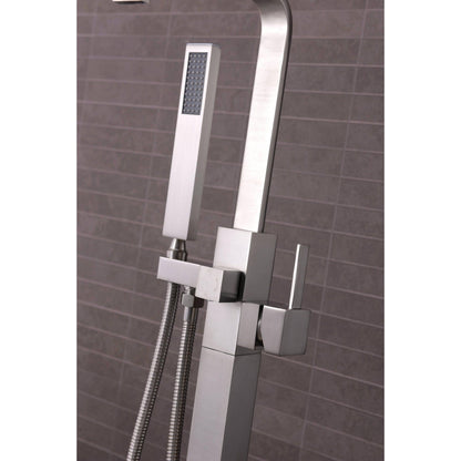 ANZZI Victoria Series 2-Handle Brushed Nickel Clawfoot Tub Faucet With Euro-Grip Handheld Sprayer