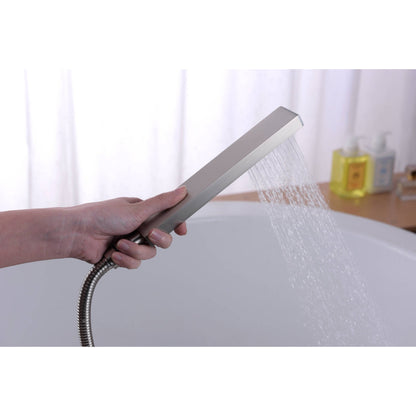 ANZZI Victoria Series 2-Handle Brushed Nickel Clawfoot Tub Faucet With Euro-Grip Handheld Sprayer