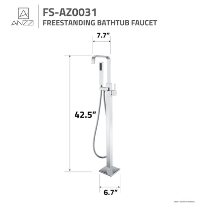ANZZI Victoria Series 2-Handle Polished Chrome Clawfoot Tub Faucet With Euro-Grip Handheld Sprayer