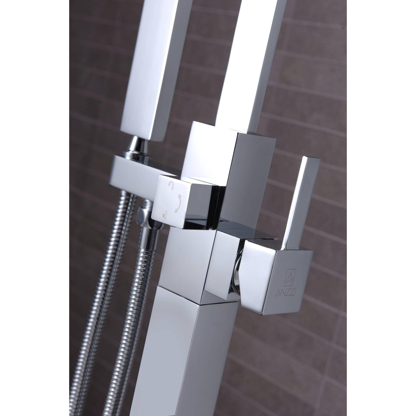 ANZZI Victoria Series 2-Handle Polished Chrome Clawfoot Tub Faucet With Euro-Grip Handheld Sprayer