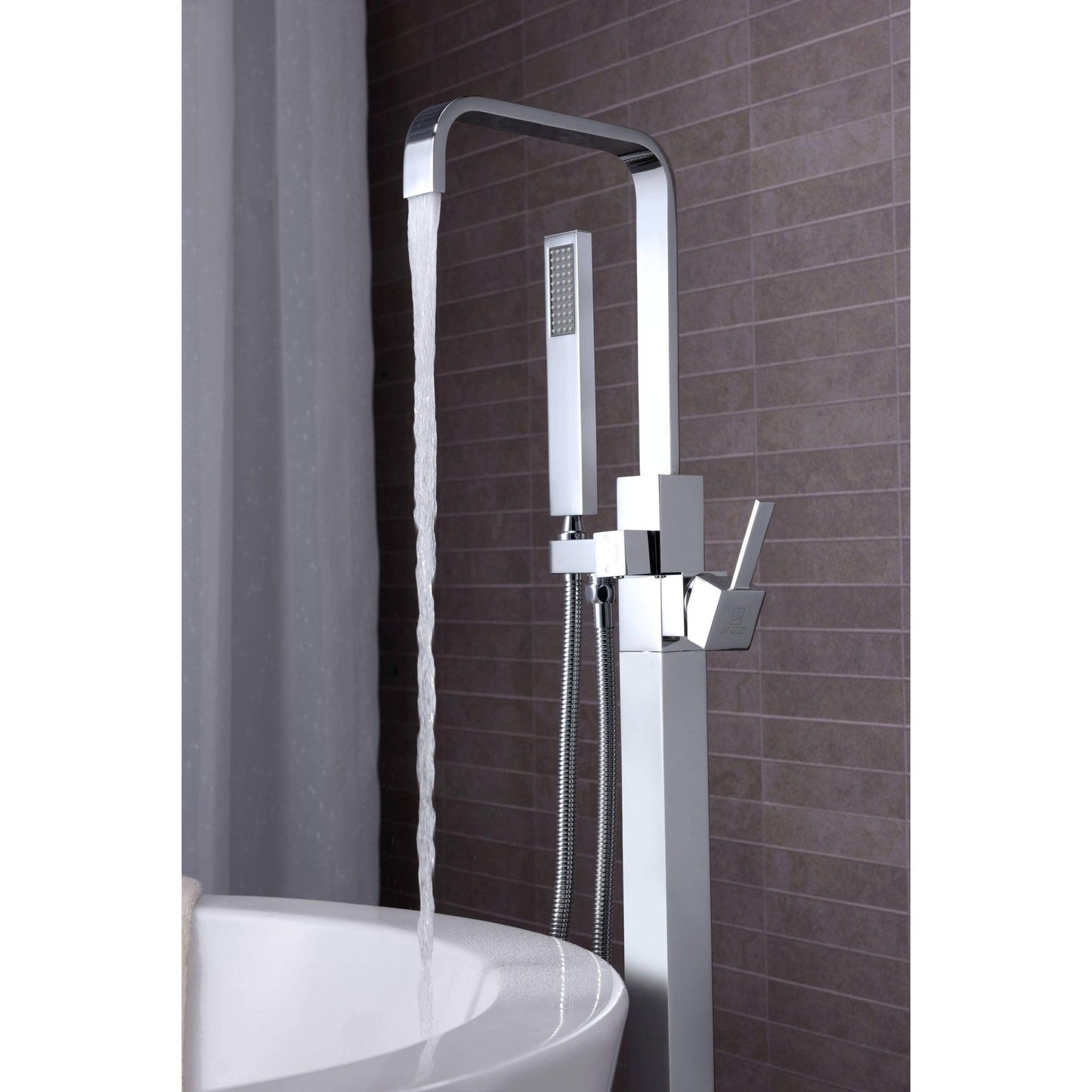 ANZZI Victoria Series 2-Handle Polished Chrome Clawfoot Tub Faucet With Euro-Grip Handheld Sprayer