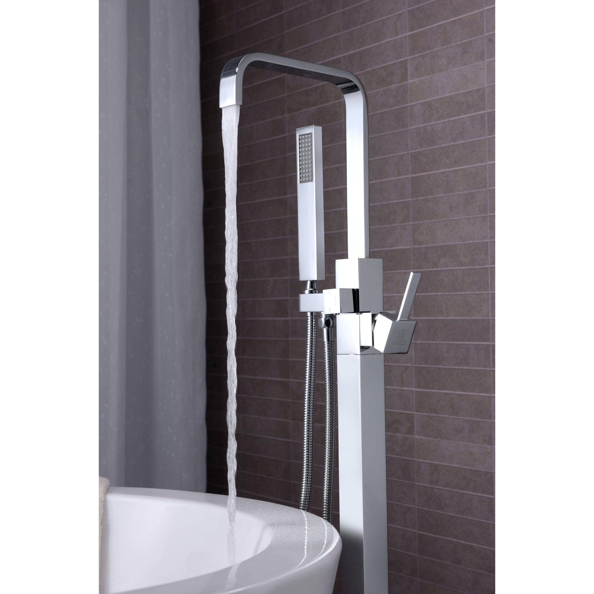 ANZZI Victoria Series 2-Handle Polished Chrome Clawfoot Tub Faucet With Euro-Grip Handheld Sprayer