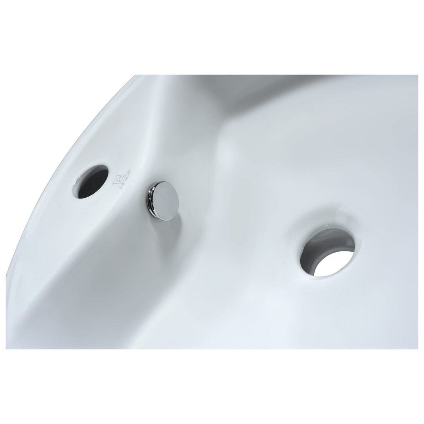 ANZZI Vitruvius Series 19" x 19" Single Hole Round Glossy White Vessel Sink With Built-In Overflow