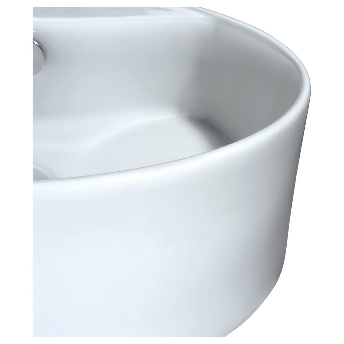 ANZZI Vitruvius Series 19" x 19" Single Hole Round Glossy White Vessel Sink With Built-In Overflow