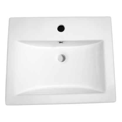 ANZZI Vitruvius Series 21" x 17" Single Hole Rectangular Glossy White Vessel Sink With Built-In Overflow