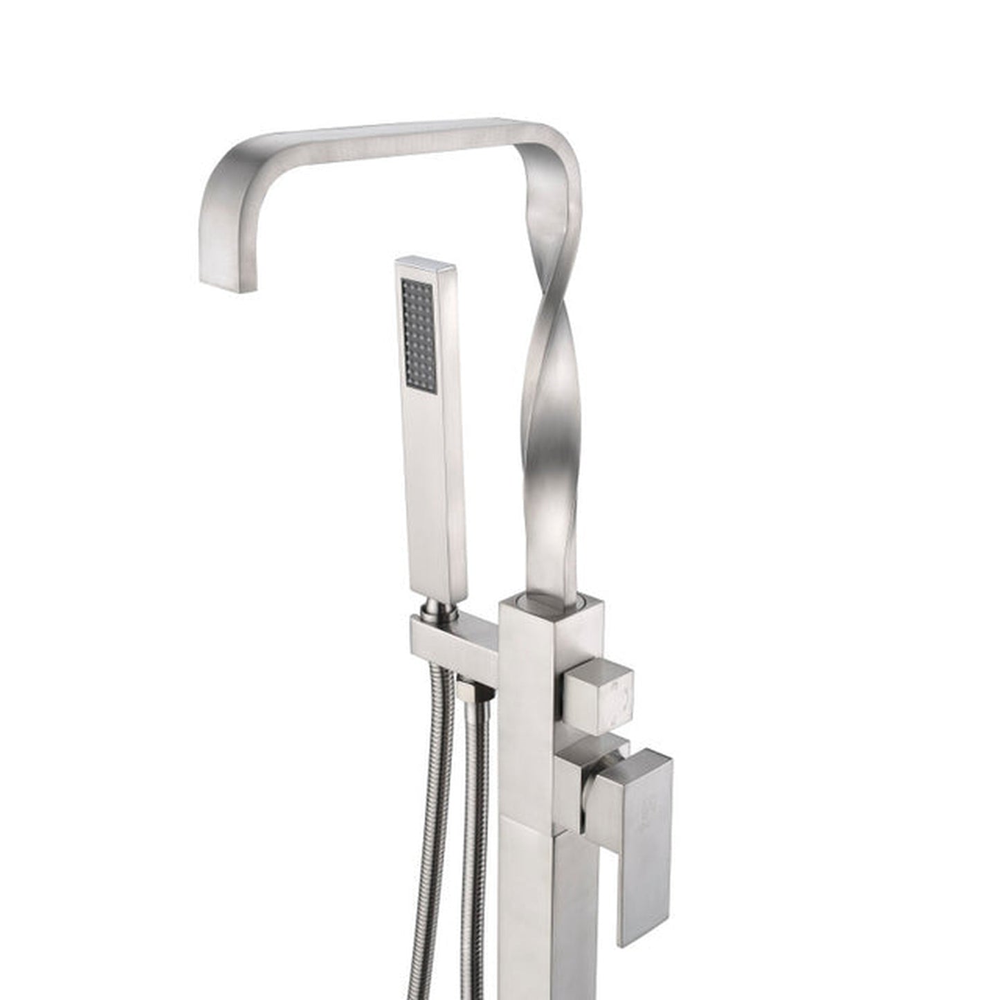 ANZZI Yosemite Series 2-Handle Brushed Nickel Clawfoot Tub Faucet With Euro-Grip Handheld Sprayer