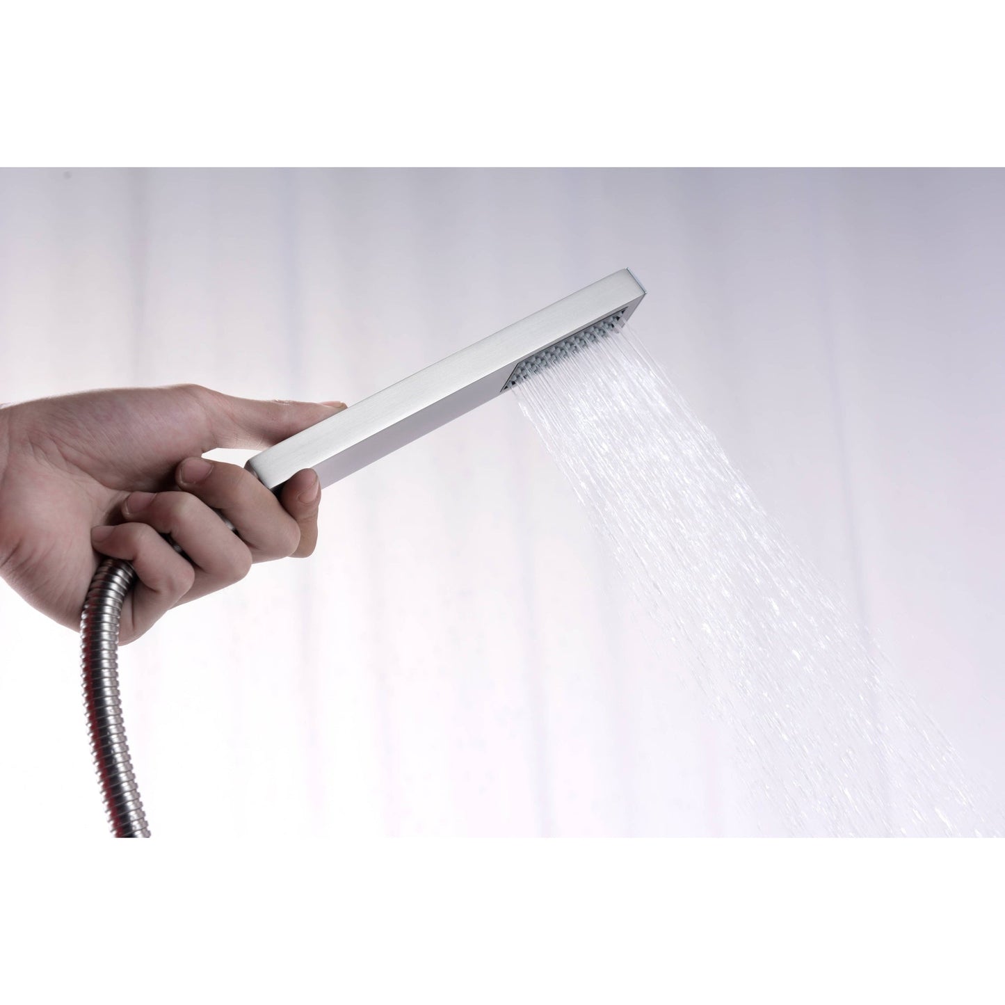 ANZZI Yosemite Series 2-Handle Brushed Nickel Clawfoot Tub Faucet With Euro-Grip Handheld Sprayer