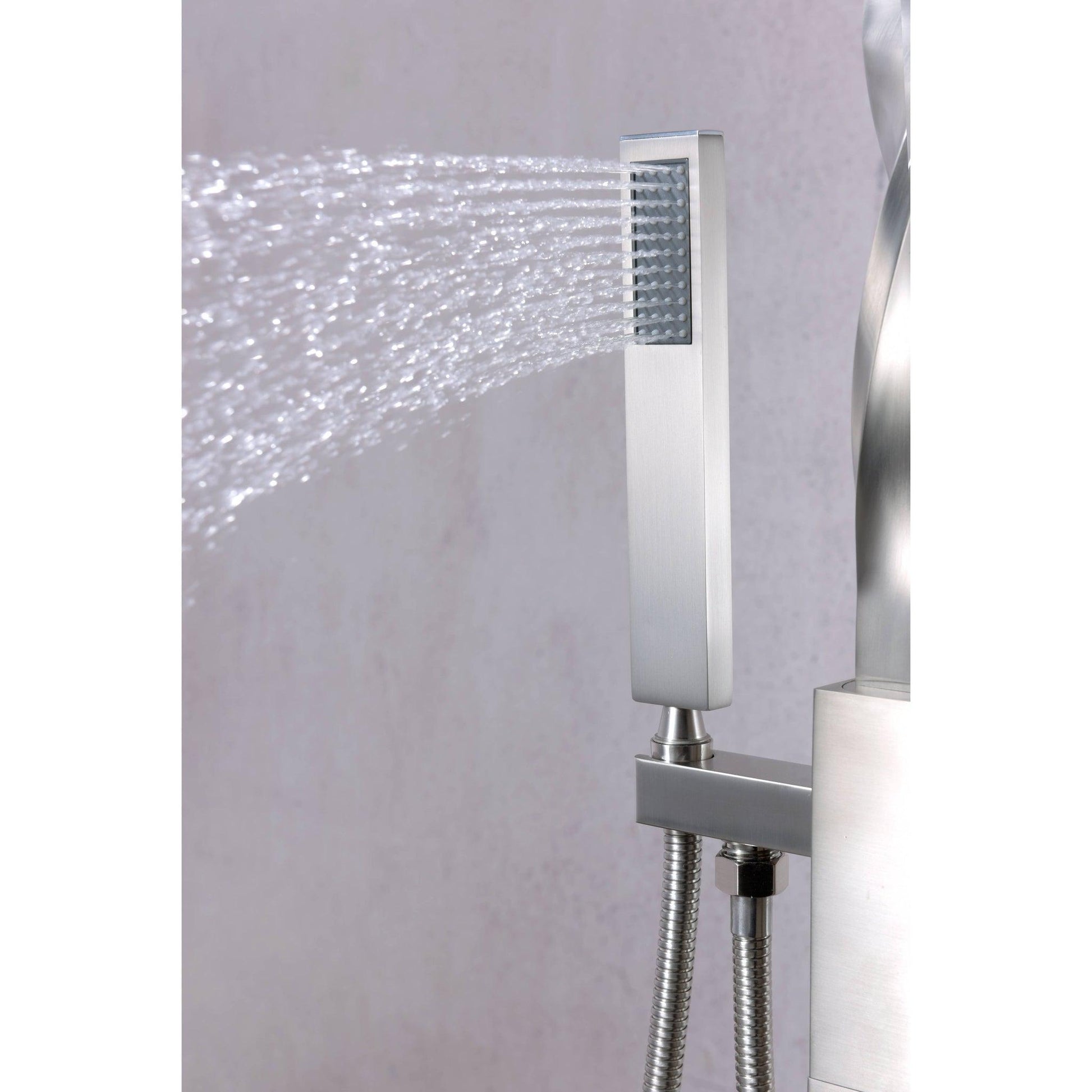 ANZZI Yosemite Series 2-Handle Brushed Nickel Clawfoot Tub Faucet With Euro-Grip Handheld Sprayer