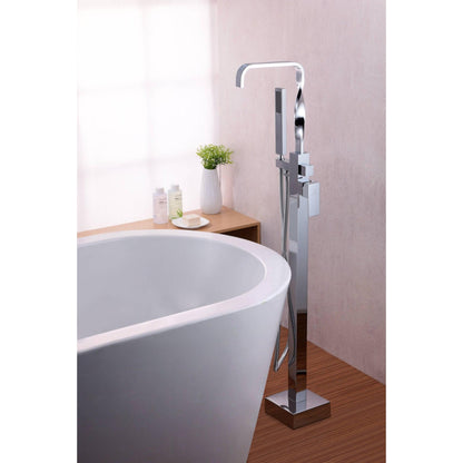 ANZZI Yosemite Series 2-Handle Polished Chrome Clawfoot Tub Faucet With Euro-Grip Handheld Sprayer