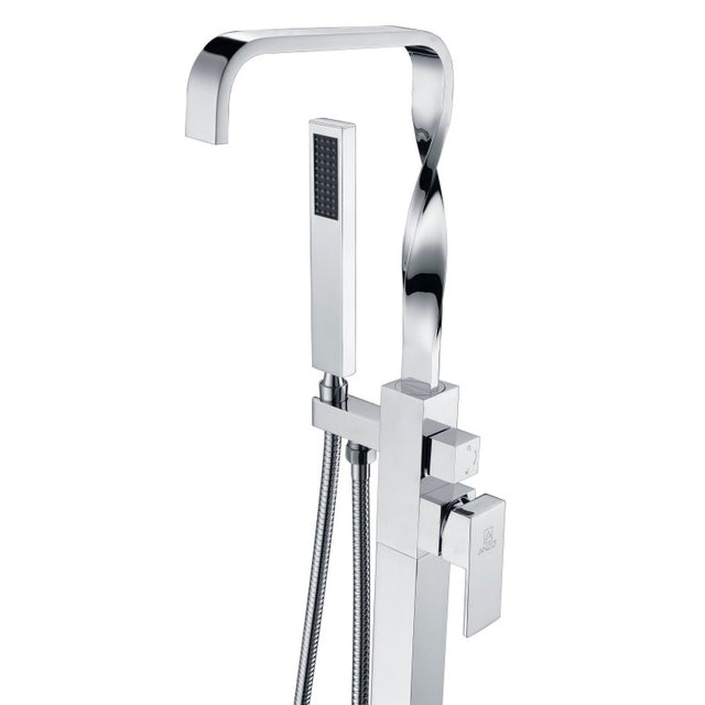 ANZZI Yosemite Series 2-Handle Polished Chrome Clawfoot Tub Faucet With Euro-Grip Handheld Sprayer