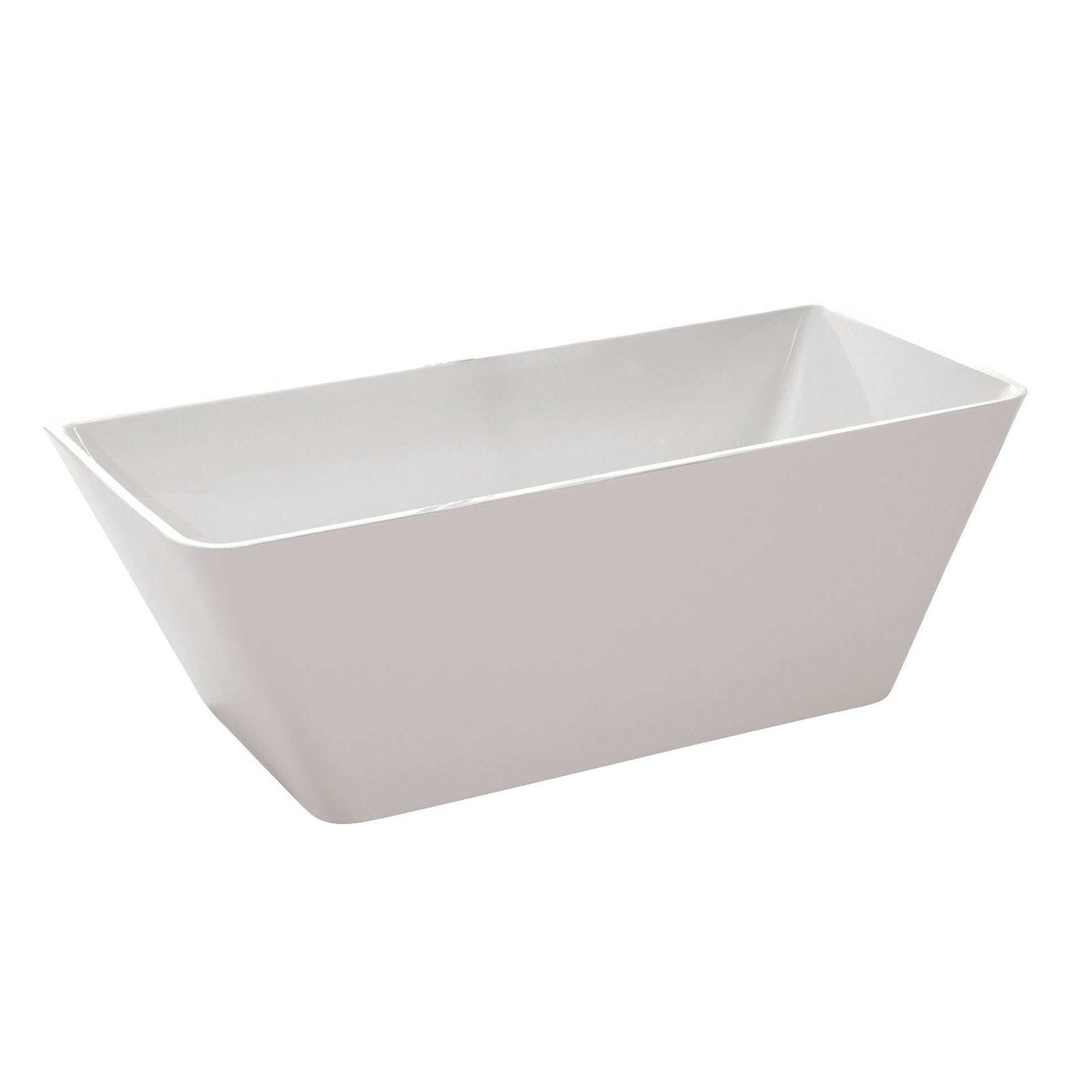 ANZZI Zenith Series 67" x 32" Glossy White Freestanding Bathtub With Built-In Overflow and Pop-Up Drain