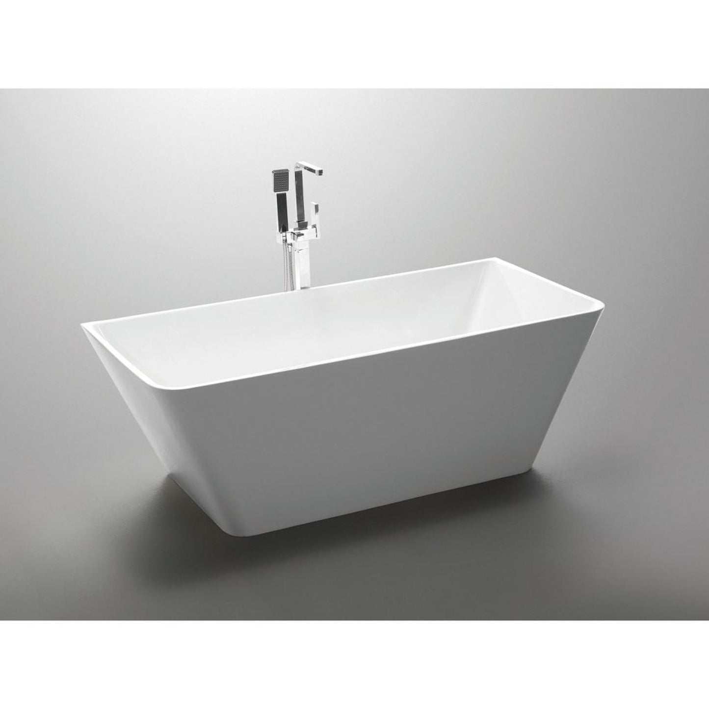 ANZZI Zenith Series 67" x 32" Glossy White Freestanding Bathtub With Built-In Overflow and Pop-Up Drain