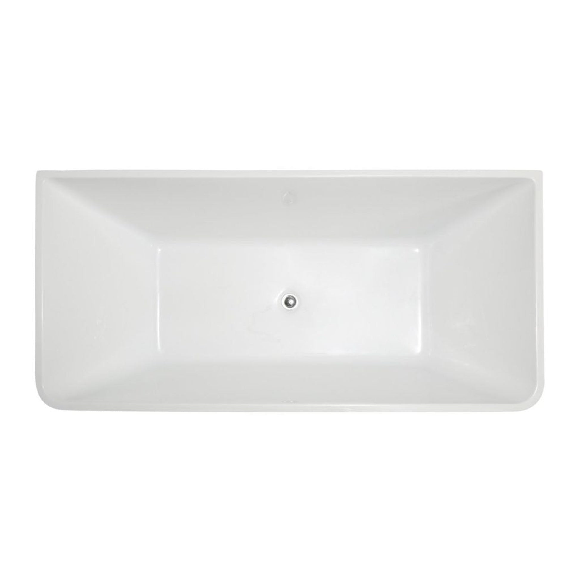 ANZZI Zenith Series 67" x 32" Glossy White Freestanding Bathtub With Built-In Overflow and Pop-Up Drain